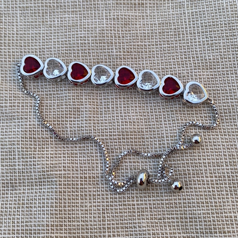 Silver Adjustable Heart Bracelet - image 4